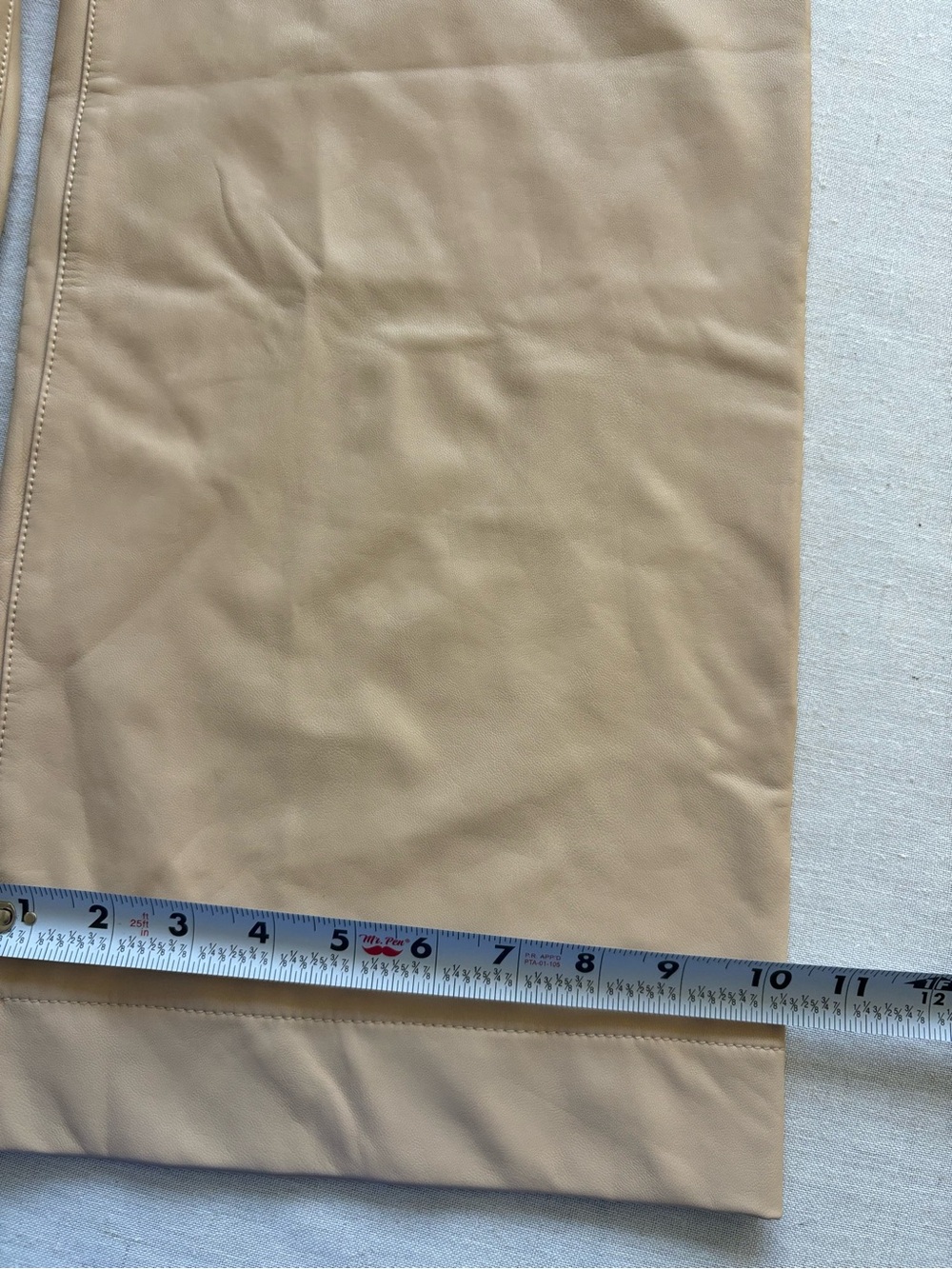 NWT Anthropologie Maeve Colette Beige Faux Leather Wide Leg Crop Pants 27 - Picture 10 of 10